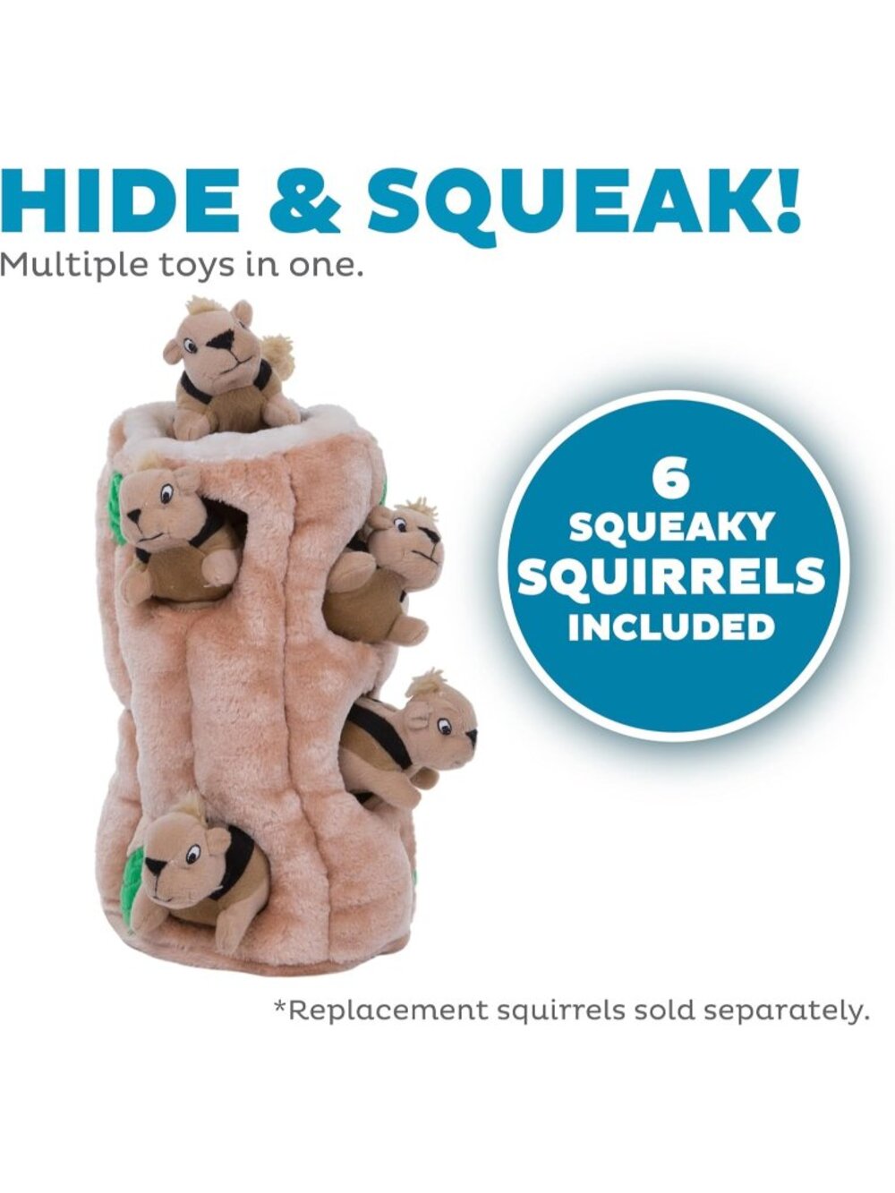 New XL Hide A Squirrel Plush Dog Toy Puzzle, Interactive Fun for Dogs - Picture 3 of 6